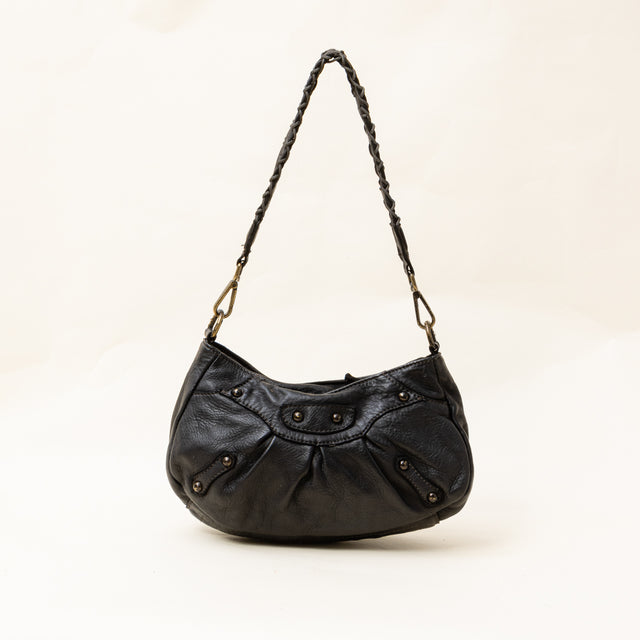 Zeroassoluto - Shoulder bag with studs - black