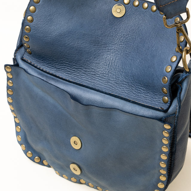 Zeroassoluto - Tolfa flap bag with studs - jeans