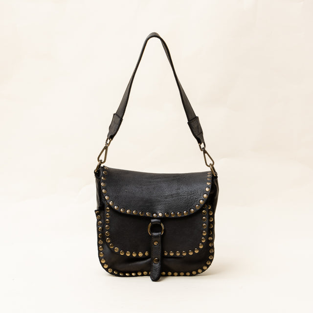 Zeroassoluto - Tolfa flap bag with studs - black