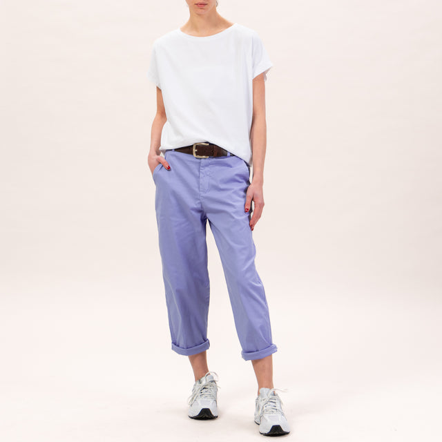 Zeroassoluto-Pantalone LORY baggy elasticizzato - lavanda