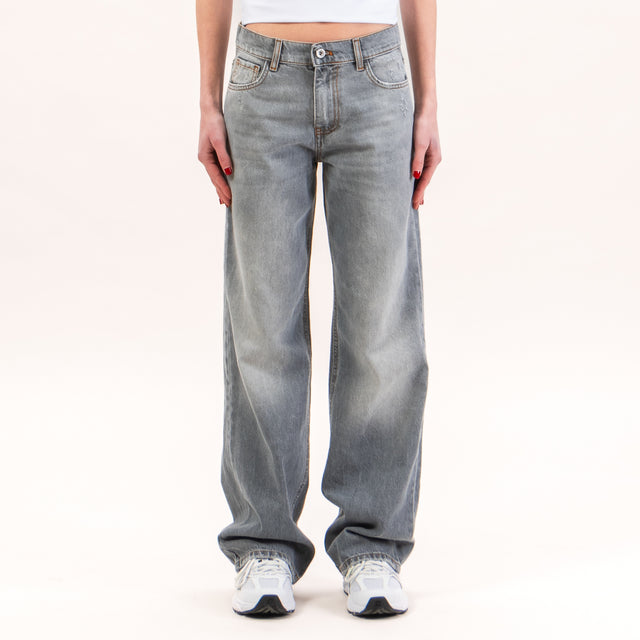 Tensione in-Jeans dritto 5 tasche - grigio cenere