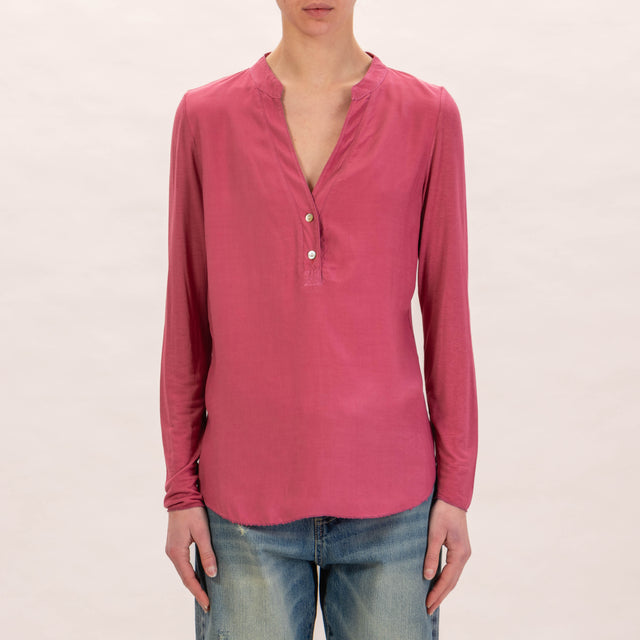 Zeroassoluto-Camicia chester doppio tessuto - rose