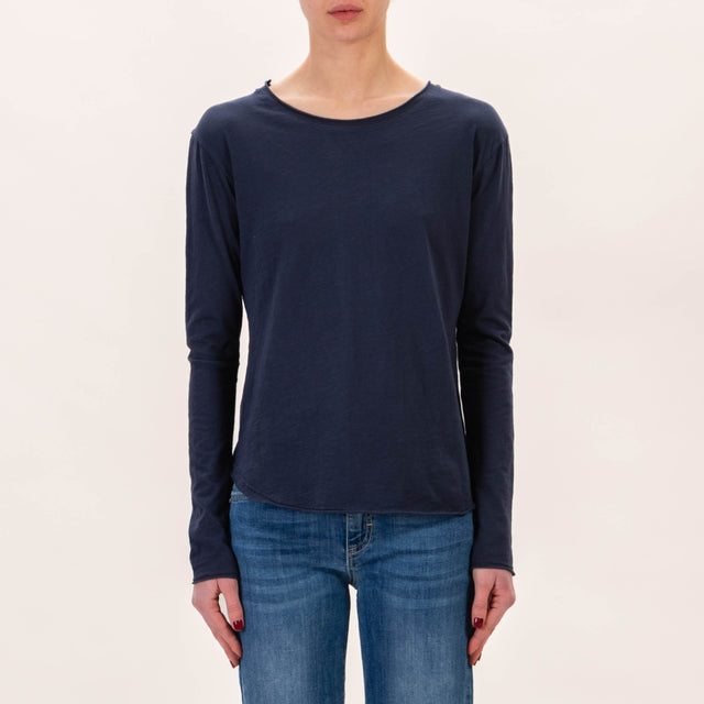 Zeroassoluto-T-shirt girocollo - blu navy