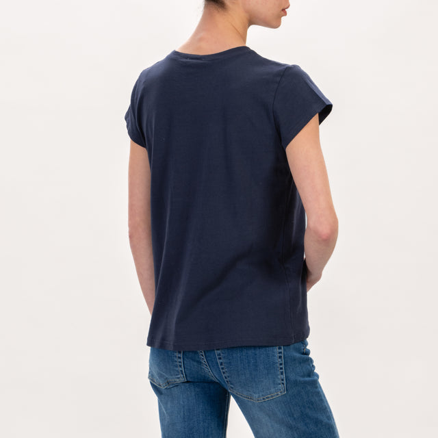 Zeroassoluto-T-shirt mezza manica slim fit - blu navy