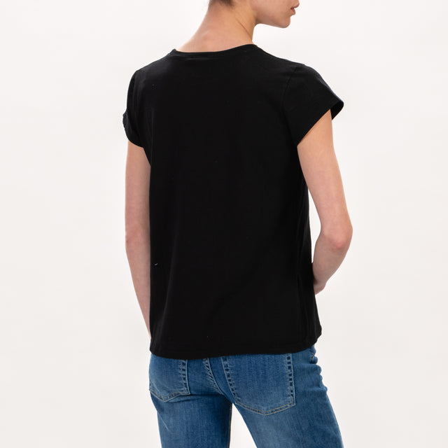 Zeroassoluto-T-shirt mezza manica slim fit - Nero