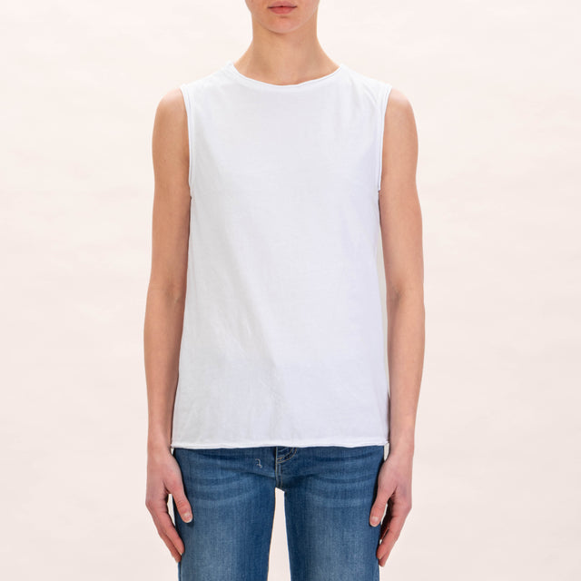 Zeroassoluto-T-shirt smanicata in cotone - Bianco