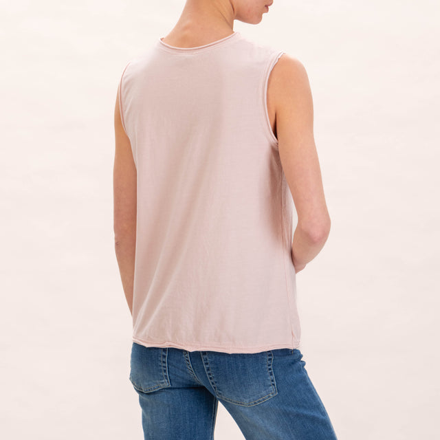 Zeroassoluto-T-shirt smanicata in cotone - rosa