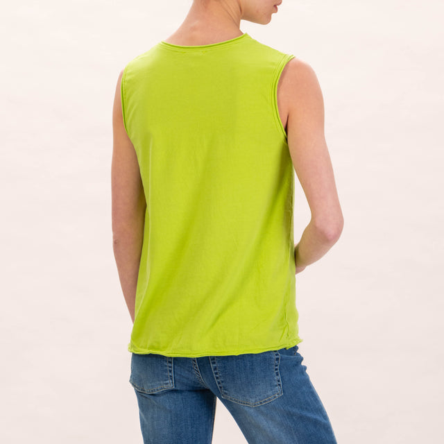 Zeroassoluto-T-shirt smanicata in cotone - mela