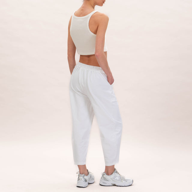 Zeroassoluto-Pantalone felpa leggera con elastico - latte