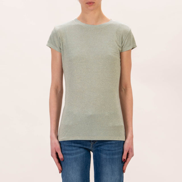 Zeroassoluto-T-shirt lurex - acqua
