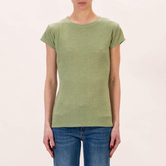 Zeroassoluto-T-shirt lurex - avocado