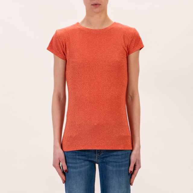 Zeroassoluto-T-shirt lurex - corallo