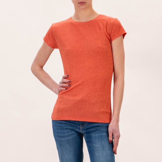 Zeroassoluto-T-shirt lurex - corallo