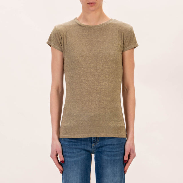 Zeroassoluto-T-shirt lurex - fango