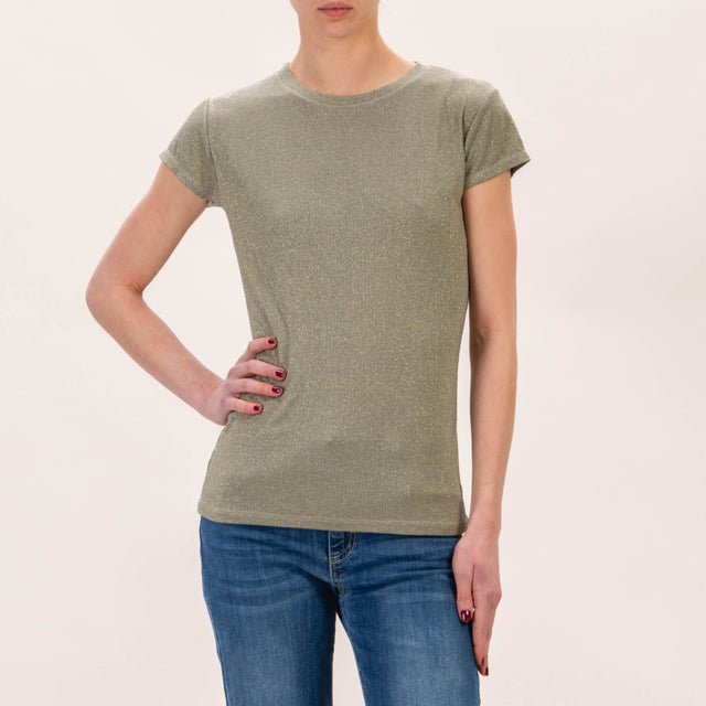 Zeroassoluto-T-shirt lurex - militare