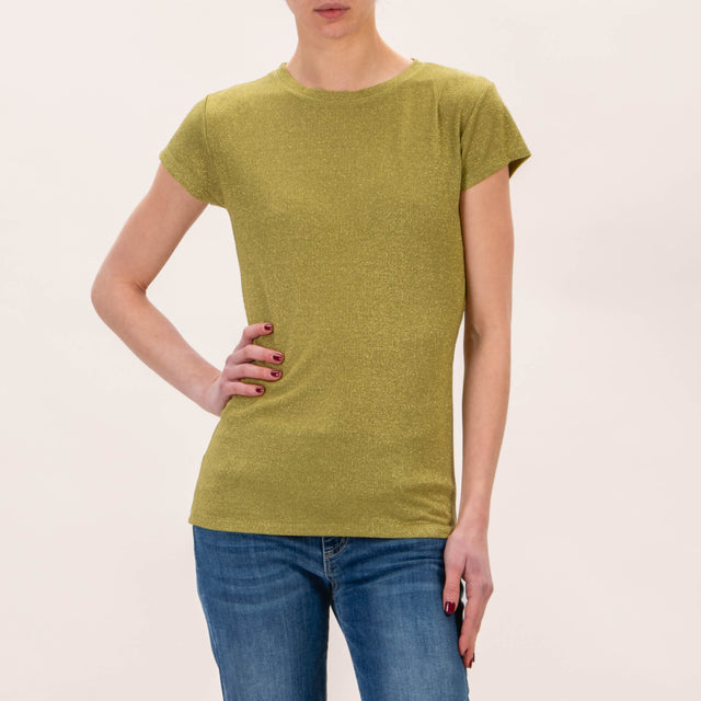 Zeroassoluto-T-shirt lurex - oliva