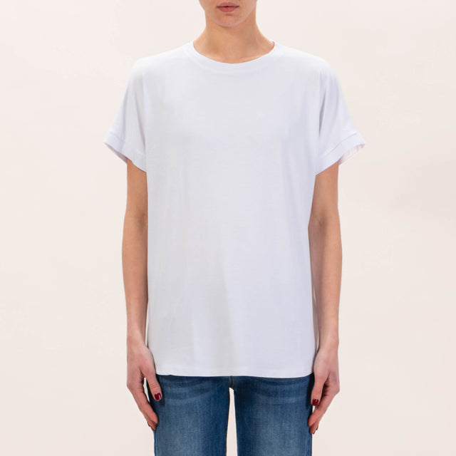 Zeroassoluto-T-shirt in jersey stondata - bianco