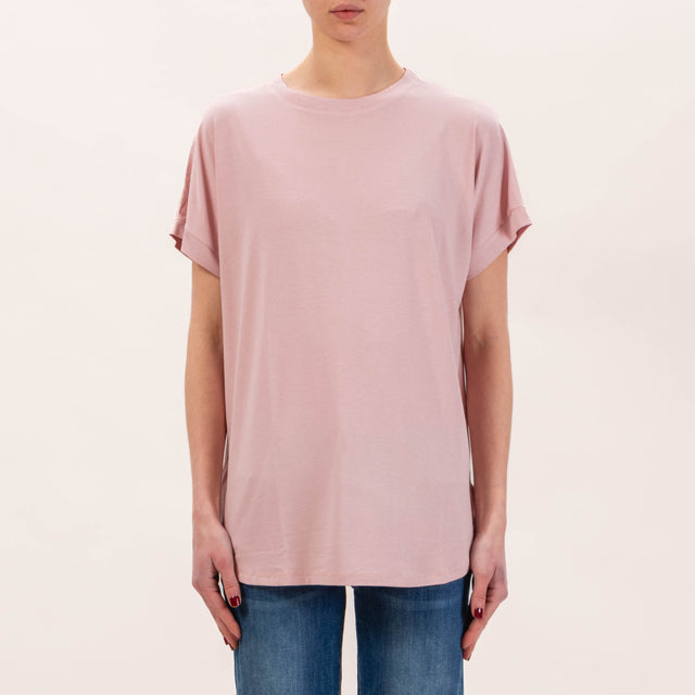 Zeroassoluto-T-shirt in jersey stondata - rosa