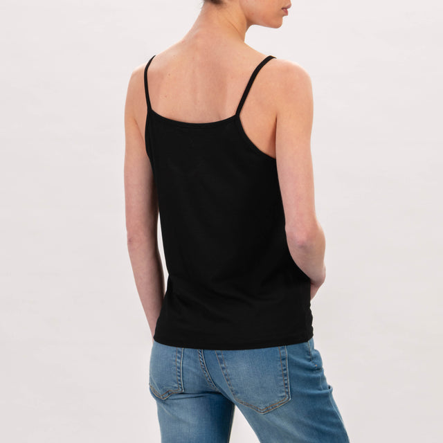 Top de ropa interior Zeroassoluto de jersey elástico, color negro