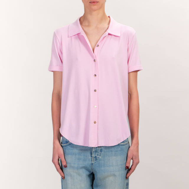 Zeroassoluto-Camicia CARLY mezza manica in jersey - rosa