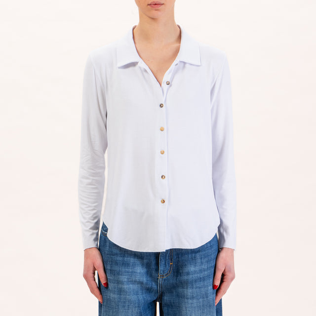 Zeroassoluto-Camicia CARLY in jersey - bianco