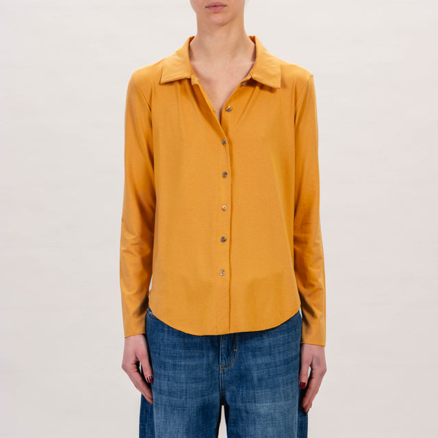Zeroassoluto-Camicia CARLY in jersey - mostarda