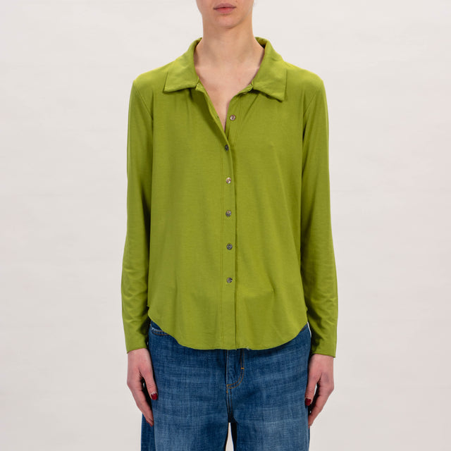 Zeroassoluto-Camicia CARLY in jersey - olive