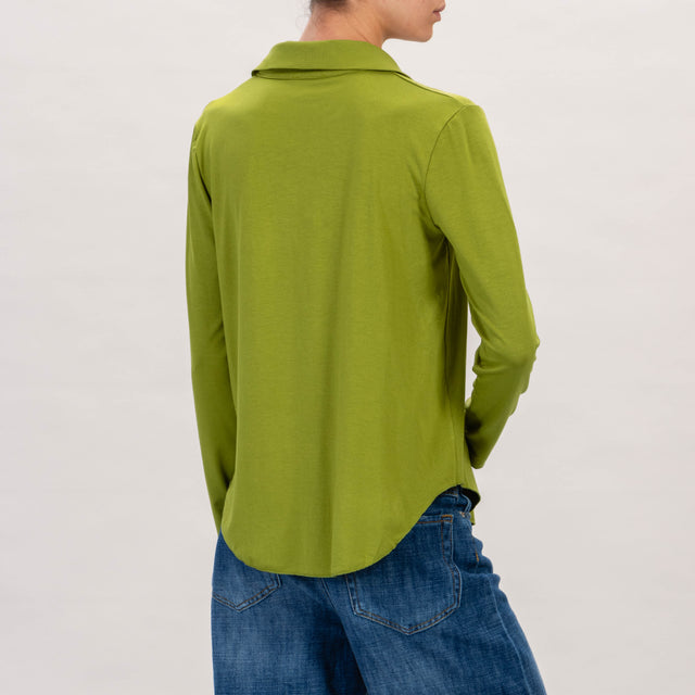 Zeroassoluto-Camicia CARLY in jersey - olive