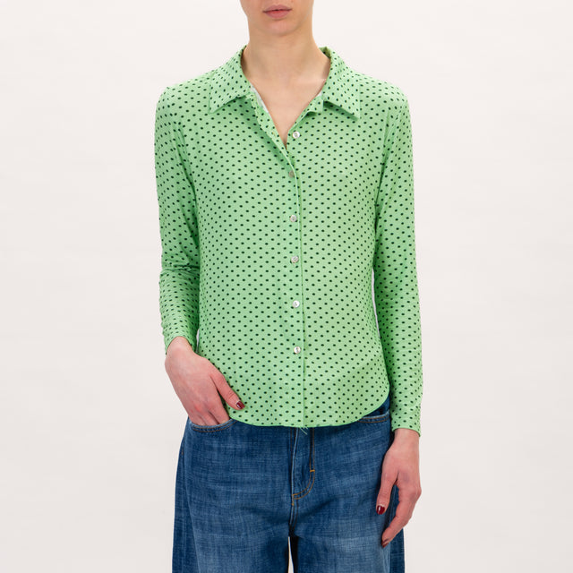 Zeroassoluto-Camicia CHARLY jersey pois - menta/verde pino