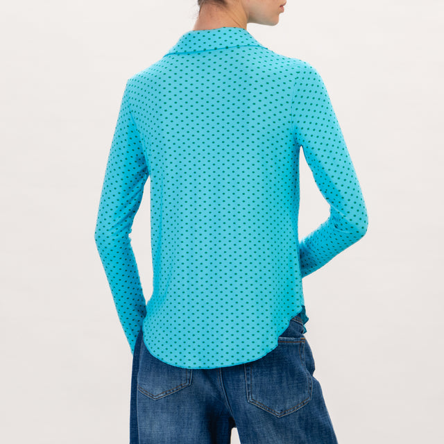 Zeroassoluto-Camicia CHARLY jersey pois - turchese/verde