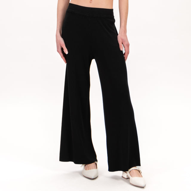 Zeroassoluto-Pantalone in maglia elastico in vita - nero