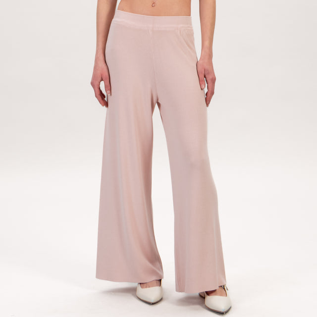 Zeroassoluto-Pantalone in maglia elastico in vita - rosa