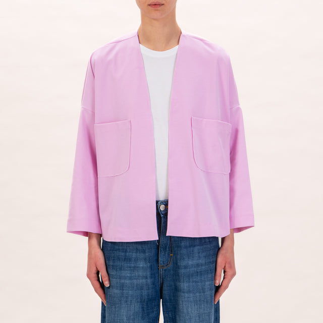 Zeroassoluto-Kimono JULI punto milano taglio vivo - rosa