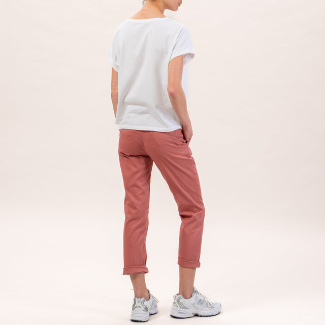 Zeroassoluto-Pantalone LOIS chino elasticizzato - pink pepper