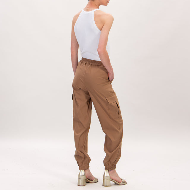 Zeroassoluto-Pantalone LORIS cargo con elastico - biscotto