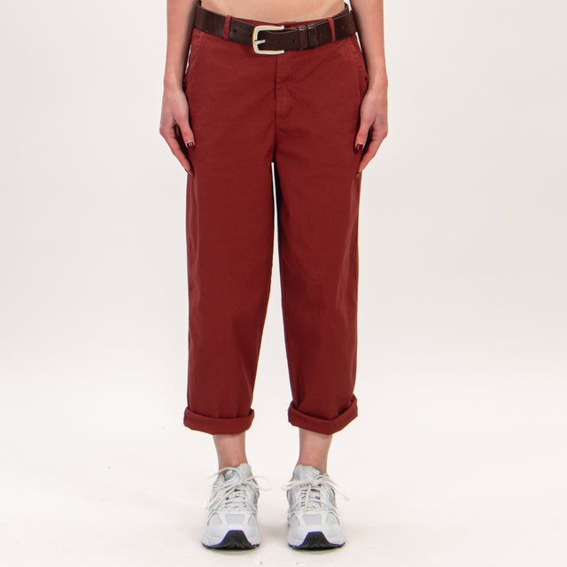 Zeroassoluto-Pantalone LORY baggy elasticizzato - terracotta
