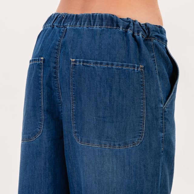 Zeroassoluto-Jeans MELISSA baggy elastico dietro - denim