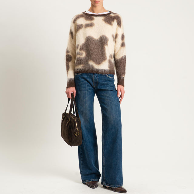 Philia Loft-Maglia mohair cow print - burro/moro