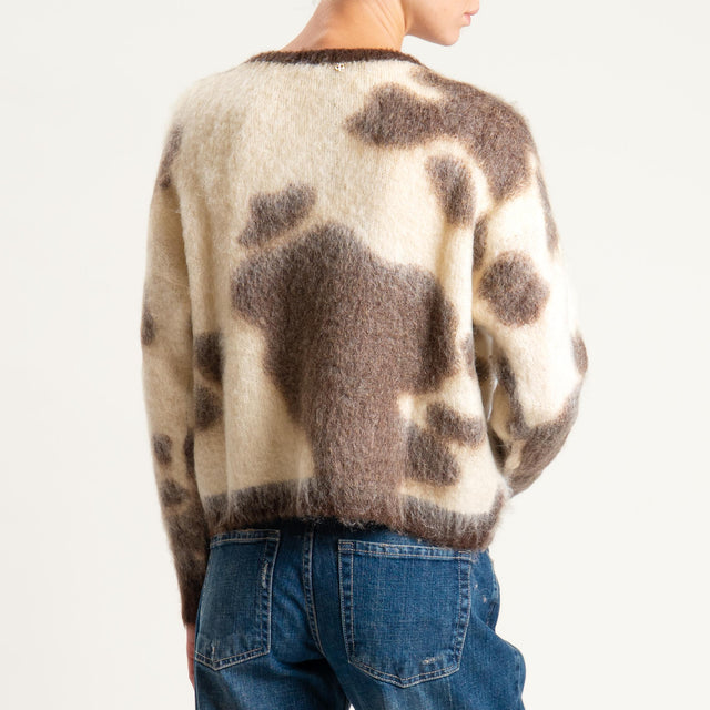 Philia Loft-Maglia mohair cow print - burro/moro