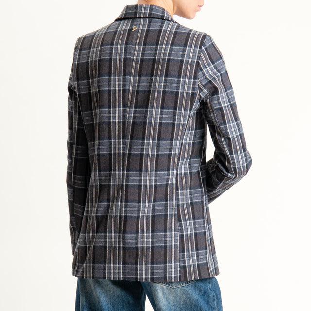 Philia Loft-Giacca check un bottone - moro/grigio/burro