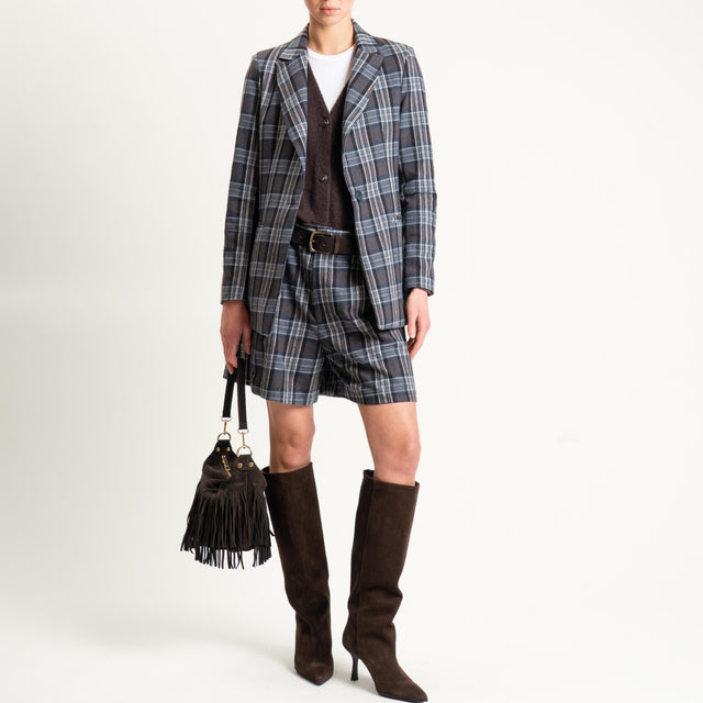 Philia Loft-Shorts check con pinces - moro/grigio/burro