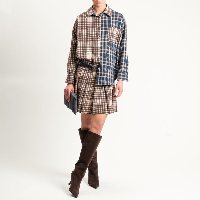 Philia Loft-Camicia check flanella - grigio/moro/sand