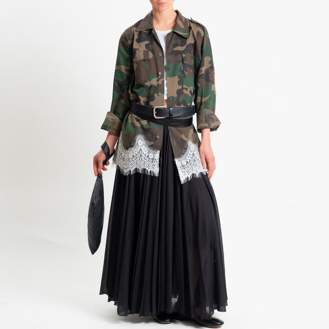 Philia Loft-Gonna mussola elastico in vita - nero