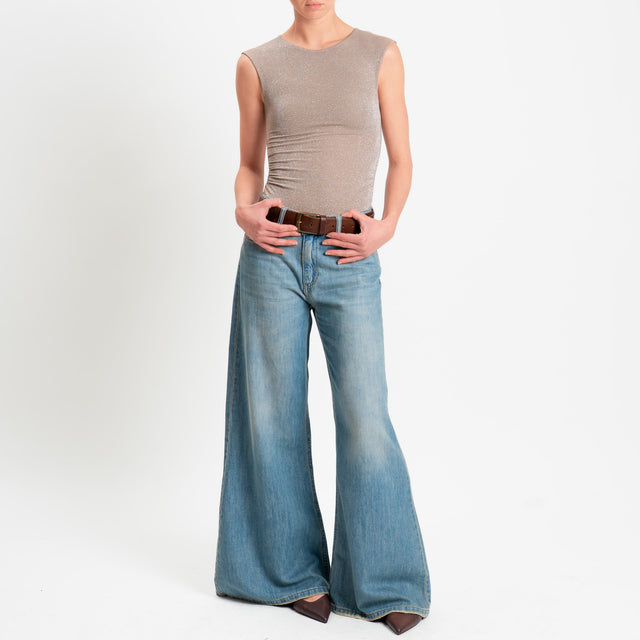 Philia Loft-Body in lurex - pietra