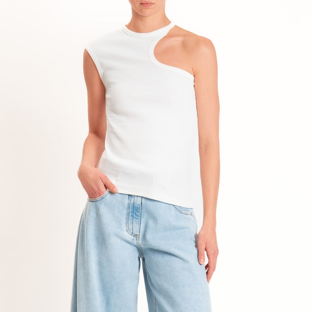 Philia Loft-Top cut out costine - bianco