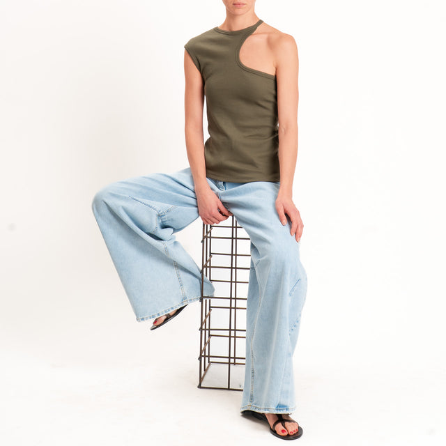 Philia Loft-Top cut out costine - militare