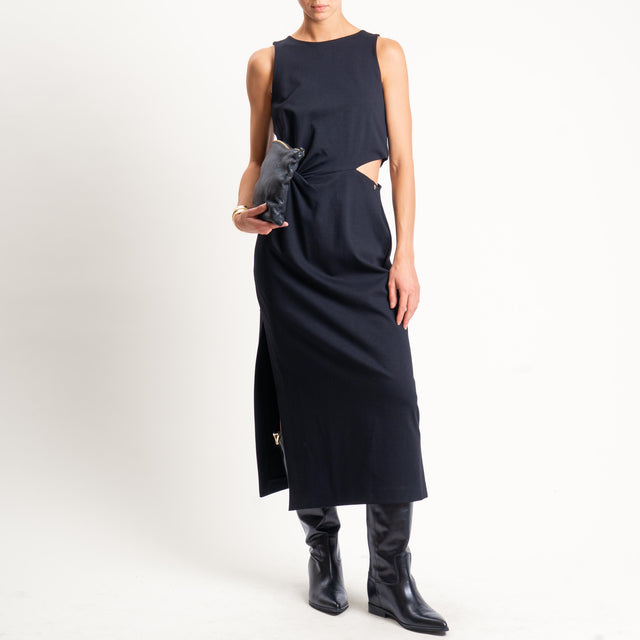 Philia Loft-Abito cut out arricciatura laterale - nero