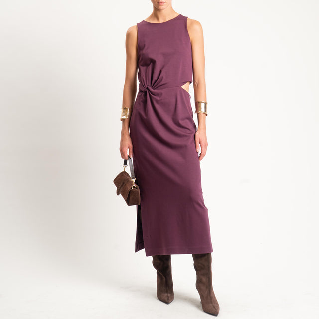 Philia Loft-Abito cut out arricciatura laterale - vino