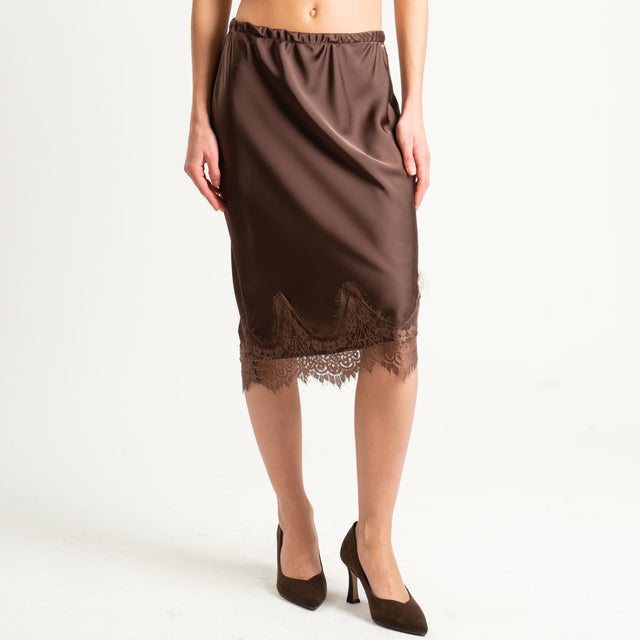 Philia Loft-Gonna con pizzo - cioccolato