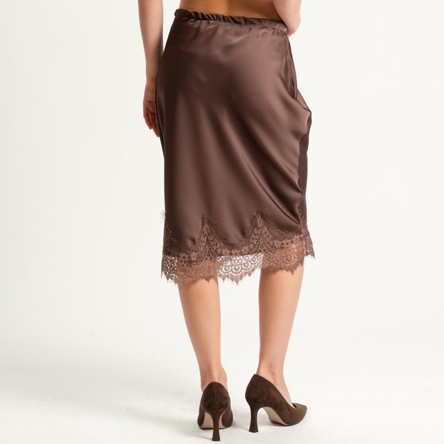 Philia Loft-Gonna con pizzo - cioccolato
